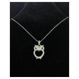 .925 silver Owl pendant on 18 in necklace.