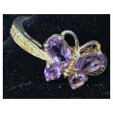Sterling silver ring with amethyst Size 7
