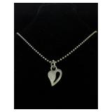 Sterling Silver Necklace with Heart Pendant 
15