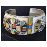 Sterling Silver Bracelet with Zuni Design 
2.5