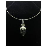 Sterling Silver Necklace with a face design and