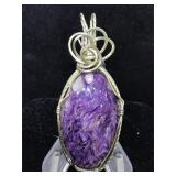Sterling Silver Pendant With Purple Stone 2