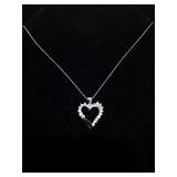 10K Gold necklace with Heart Pendant and Diamonds
