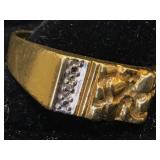 10K Gold Ring with diamonds 
Size 9 3.5g