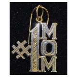 14K Gold Pendant with "#1 Mom" design  
0.5 inch