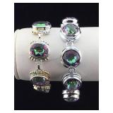 man made Mystic topaz bracelets 6 " lot of 2