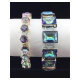 man made Mystic topaz bracelets 6 " lot of 2