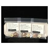 3 Sterling Mother of Pearl Flower pendants