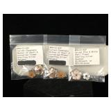 3 Sterling Mother of Pearl Flower pendants