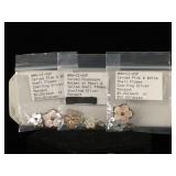 3 Sterling Mother of Pearl Flower pendants