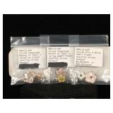 3 Sterling Mother of Pearl Flower pendants