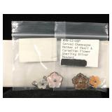 2 Sterling Mother of Pearl Flower pendants
