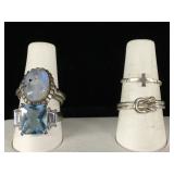 4 Sterling ring lot