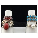 5 Sterling Rings
