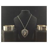 Siam Sterling braceltes and necklaces 86g