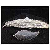2 Sterling Feather pins