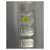 4ea 1 oz  Silver .999 bars 4 silver bars