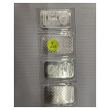 4ea 1 oz  Silver .999 bars 4 silver bars