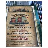 Stack of vintage railroad advertising and