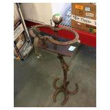 Hand made rustic drink holder stands and spur,