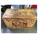 Cook ware with wood crate and tripod