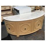 Marble top hall table, approx 5 fr long