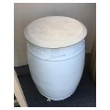 High end Stone top White stool