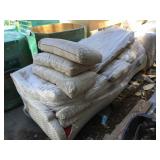 High end Couch with unmatched pillows, as-is