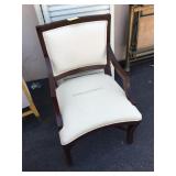 Wood armchair with leather seat from high end