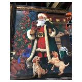 Santa Claus with puppies Print damaged frame 2