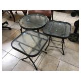 Glass top patio side tables