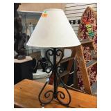 Metal wire table top lamp, approx 33 inches tall