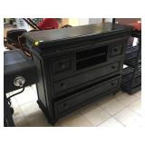 Black wood entertainment center, approx 50 inches