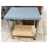 Rolling wood table, approx 25 inches long