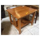 Wood mission style end table, approx 24 inches