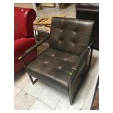 Faux alligator pleather arm chair
