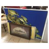 Framed prints themed in fishes and more, approx