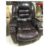 Brown leather Power Recliner approx 45 in tall