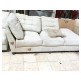 White Fabric Sectional, needs cleaning - approx
