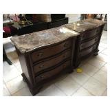 Stanley marble top Nightstands, approx 36 inches