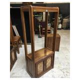 Wood display cabinet with 2 glass shelves, approx