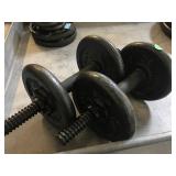 Pair of dumbbells with 4-6 lbs weights