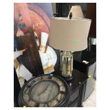 Wall hanging clock and table top lamp