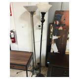 Pair of floor lamps, approx 6 ft tall