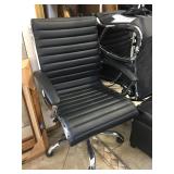 Rolling metal office chair with arms