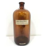 1Gallon Brown Glass Jar. Label states Stronger
