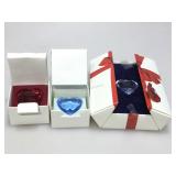 3 Swarovski heart figures. In original boxes.