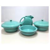 Fiestaware Teapot. Repair to handle.