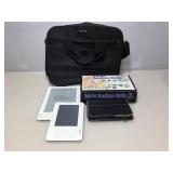4 kindle pads with Samsonite bag and more.