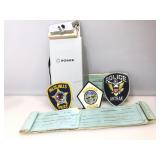 Police patches, ticket clipboard and vintage